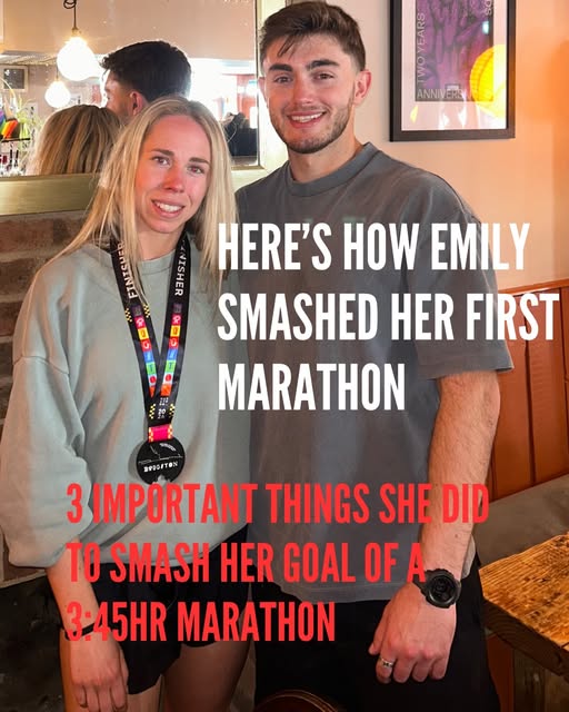 Rio with Emily celebrating her first marathon, as shared on his Instagram